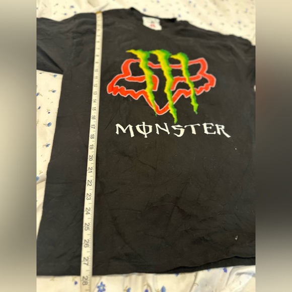 Black Mens Sz: L Y2K Fox Racing/ Monster Energy Drink Logo Graphic T-Shirt. - Picture 4 of 8